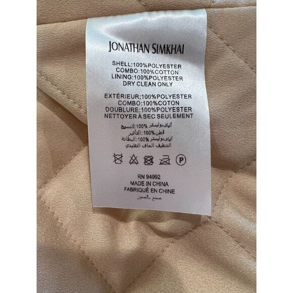 Jonathan Simkhai NWT Abigail Faux Shearling Cargo Jacket in Champagne Size M - Picture 11 of 11